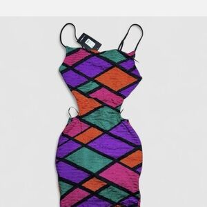 Fashion Nova cowl you soon mesh mini dress. Size s NWT